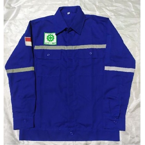 Kameja kerja atasan baju kerja wearpack proyek safety tekhnik bengkel las warna benhur
