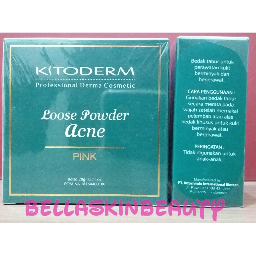 KITODERM LOOSE POWDER ACNE | BEDAK TABUR KULIT BERJERAWAT BPOM