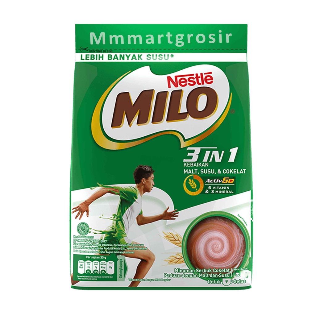 Nestle Milo / Milo 3 IN 1 / Serbuk Cokelat Malt&amp;Susu / 800g