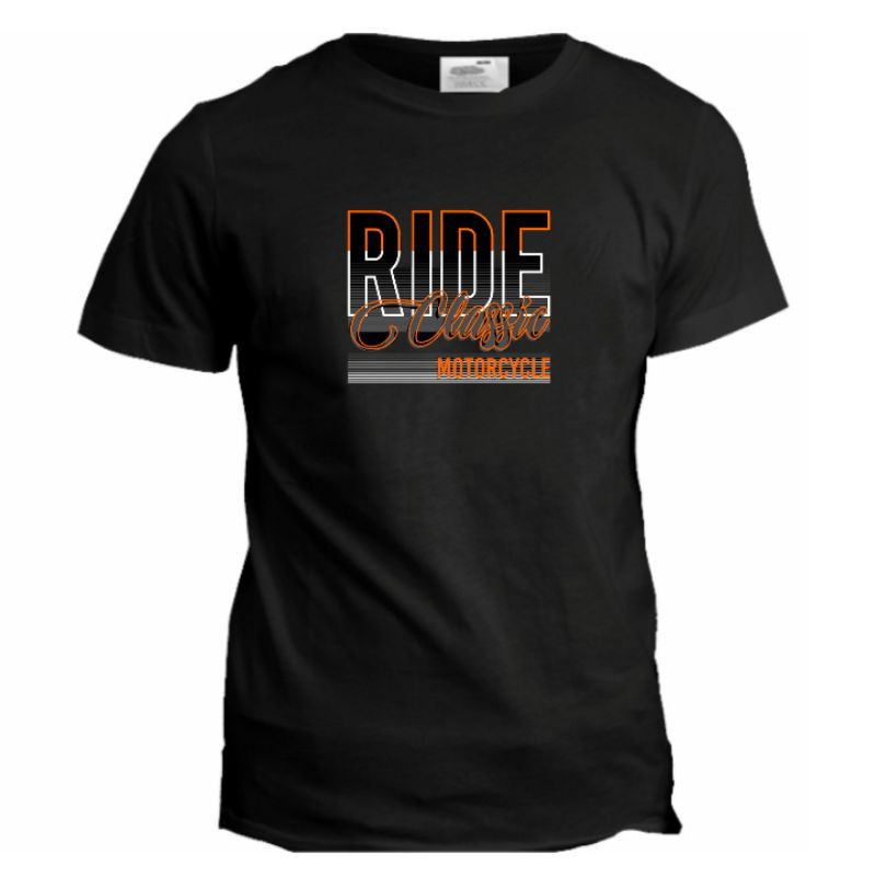 kaos distro pria tulisan ride clasic Combad 24s dewasa dan anak - Black series