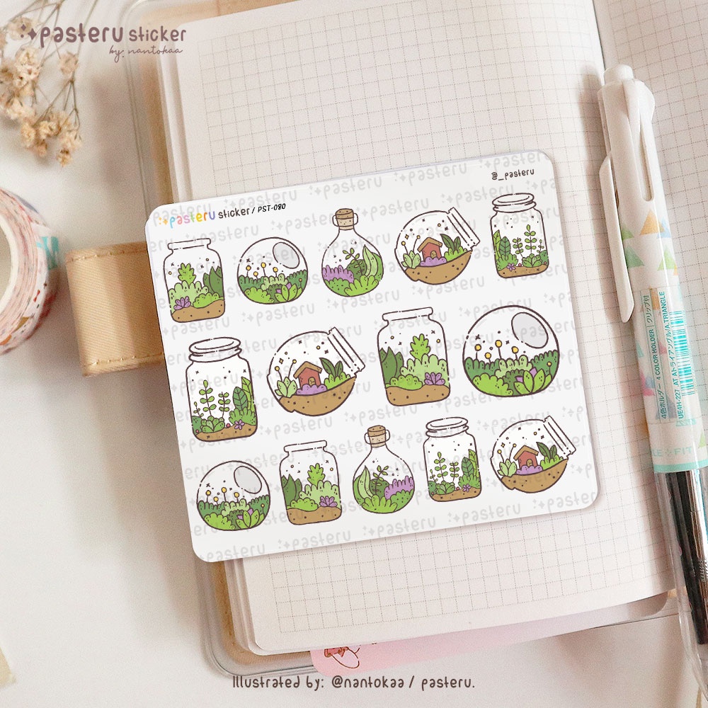 

Kawaii Terrarium Cacti | Pasteru Planner Journal Sticker