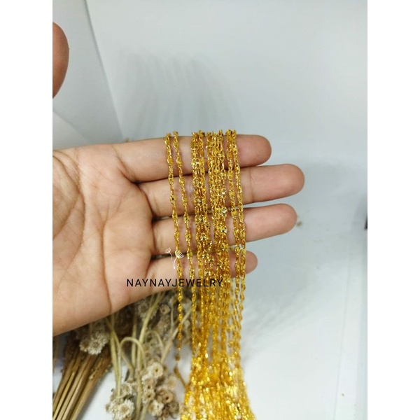 kalung pecah kopi 45cm warna emas 24k