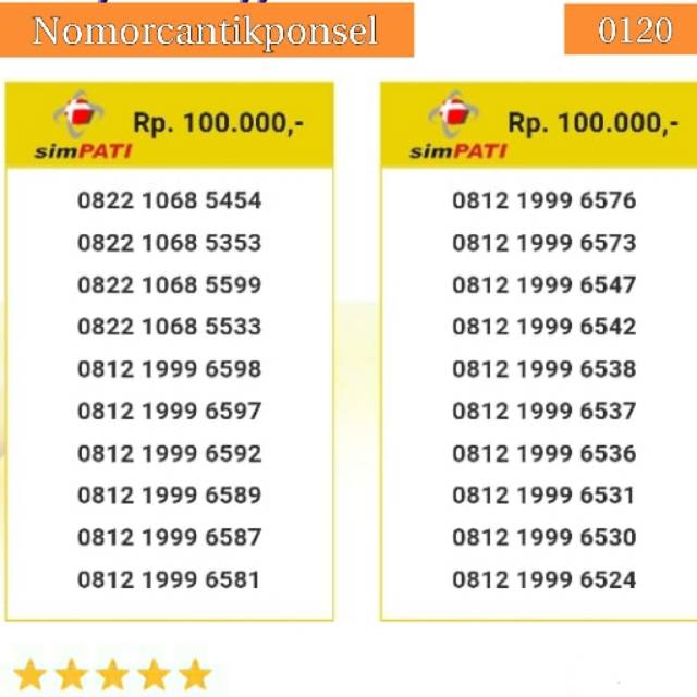 Nomor cantik simpati 0822 0812 seri abab 5454 triple 999 rapi#0120