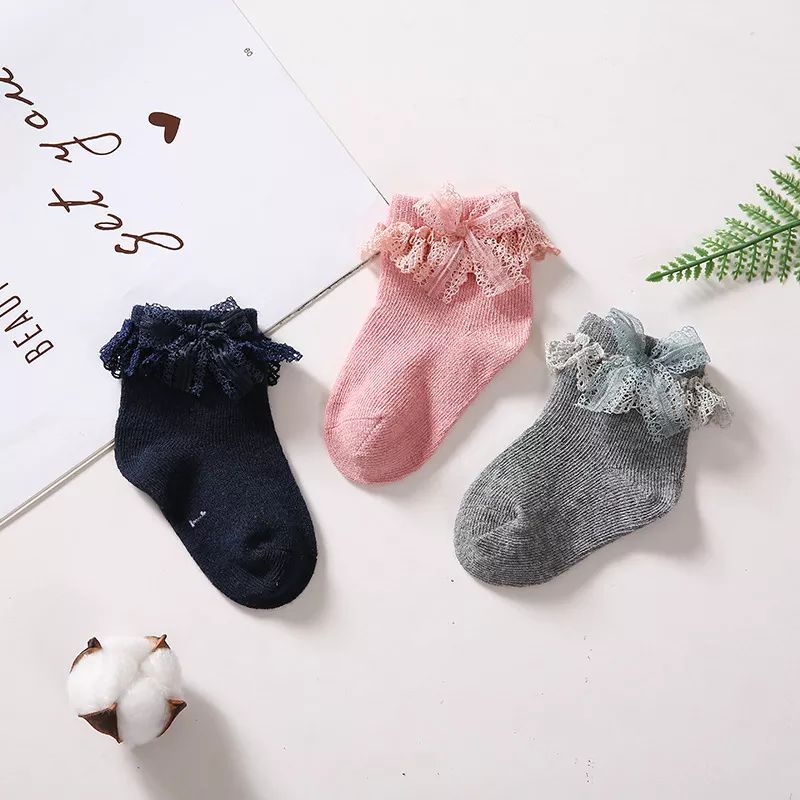 (pimenova) Kaos kaki renda bayi / kaos kaki renda anak import / kaos kaki anak renda warna pastel