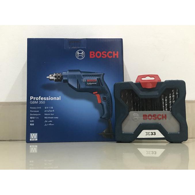 Murah bor Bosch bor tangan listrik GBM 350 10 mm mata bor x line 33 pcs set