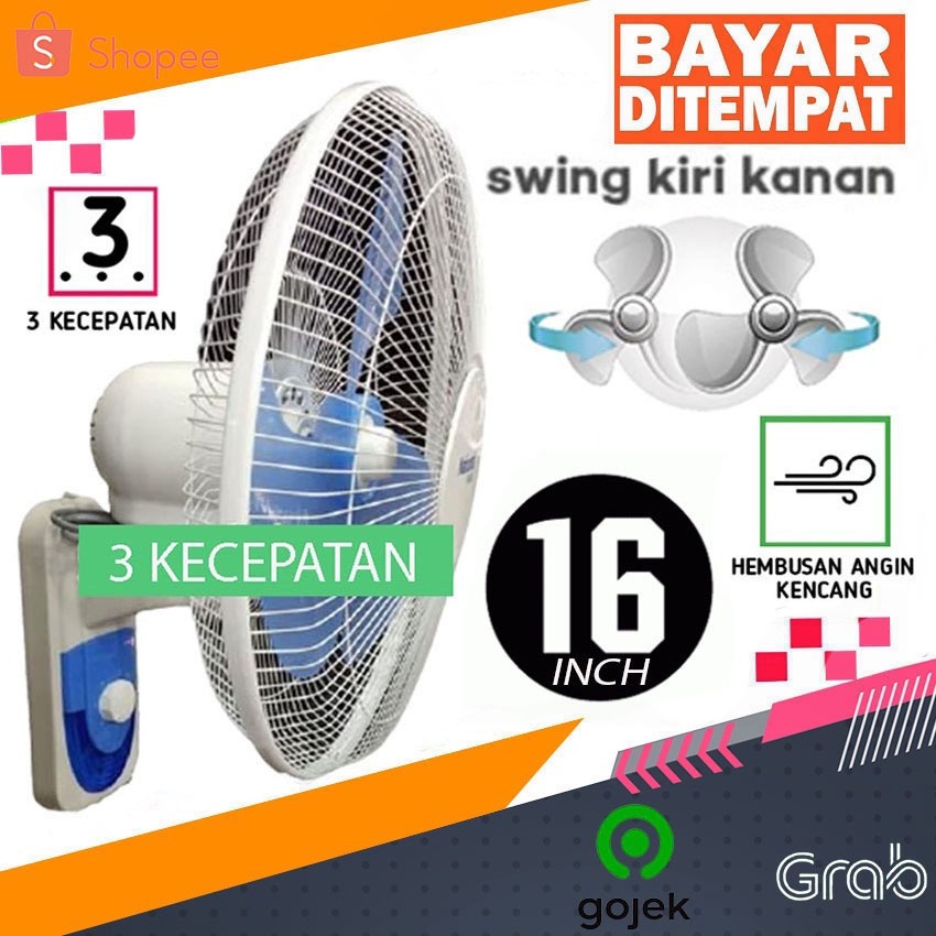 Kipas Angin Dinding National Gold Kipas Wall Fan 16 inch / Kipas Dinding / Kipas Angin Ding Ding Tem