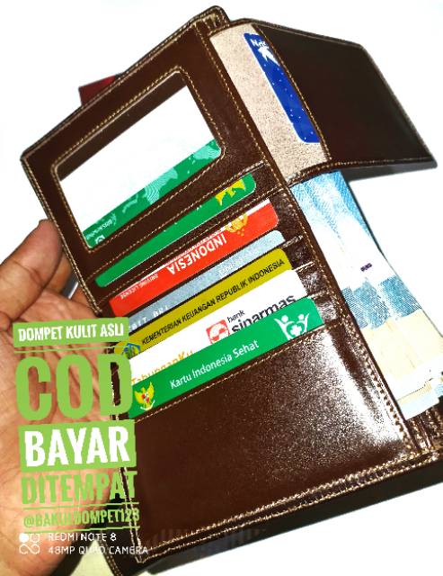 Dompet Pria Full Kulit Sapi Asli Lk Berdiri 13 Slot Kartu EMBOS KICKERS