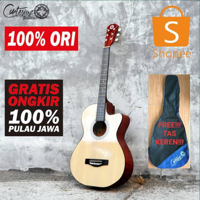FREE ONGKIR DAN TAS GITAR AKUSTIK NOT ELEKTRIK ORIGINAL CARTESIUZ SUPER MURAH