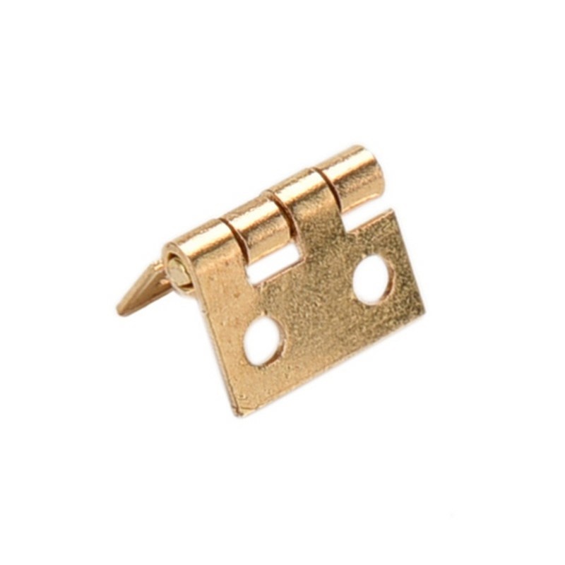 10Pcs Pure Copper Mini Metal Hinge With Nails for Wooden Box， Jewelry Chest Box ，Cabinet ，DIY Accessories