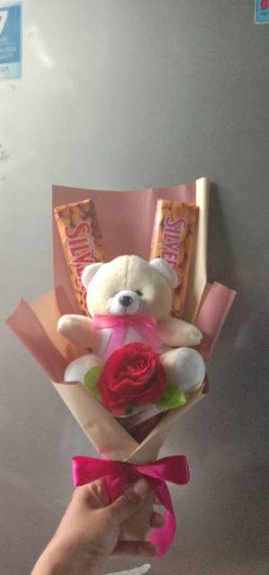 Buket coklat boneka bucket snack