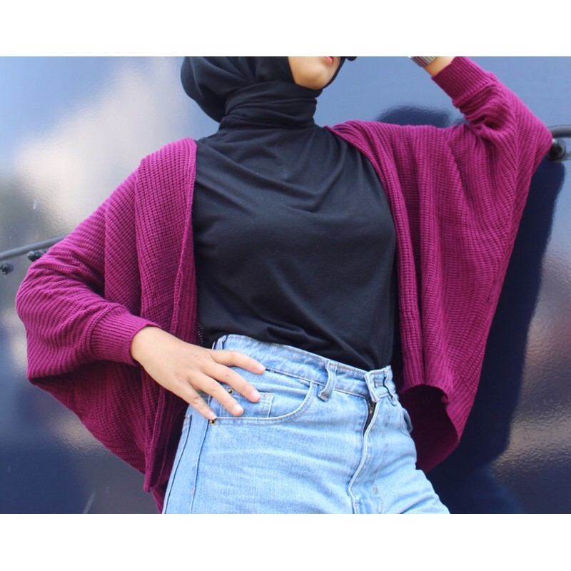 [RAJUT] Cardigan Rajut BATWING tebal-magenta