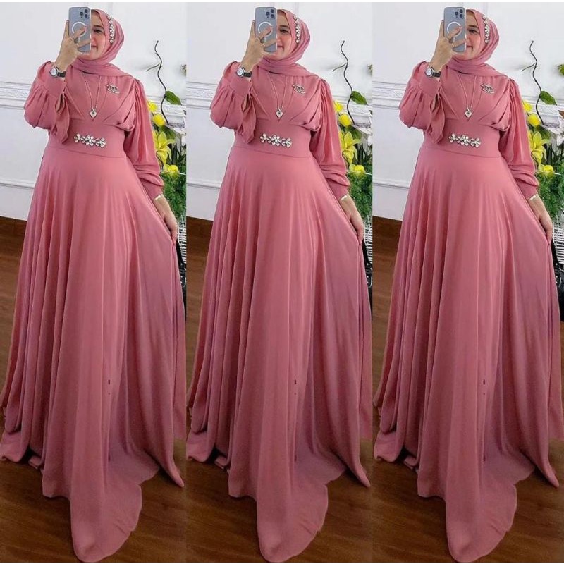 DRESS MUSLIM, baju wanita, dress, gamis, Baju gamis, fashion wanita,  Aisyah set Syari Dress