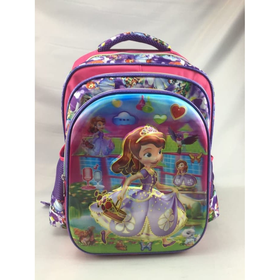 Tas Ransel Anak Sekolah SD Princess Sofia 5D Timbul Hologram Import
