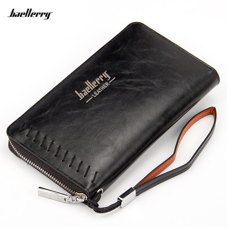 Baellerry Original Kulit / Dompet Panjang Wanita Pria / Unisex / Handbag Clutch Kulit - obai