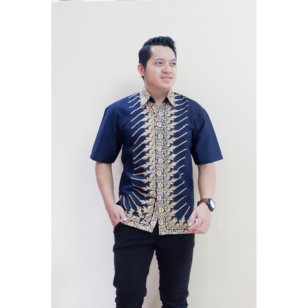 12 MOTIF BATIK PRIA TERBARU S M L XL XXL MBAJU kemeja BSO OFFICIAL ORIGINAL  PENDEK PREMIUM