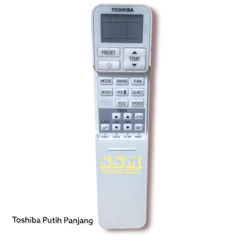 REMOT AC TOSHIBA PUTIH PANJANG