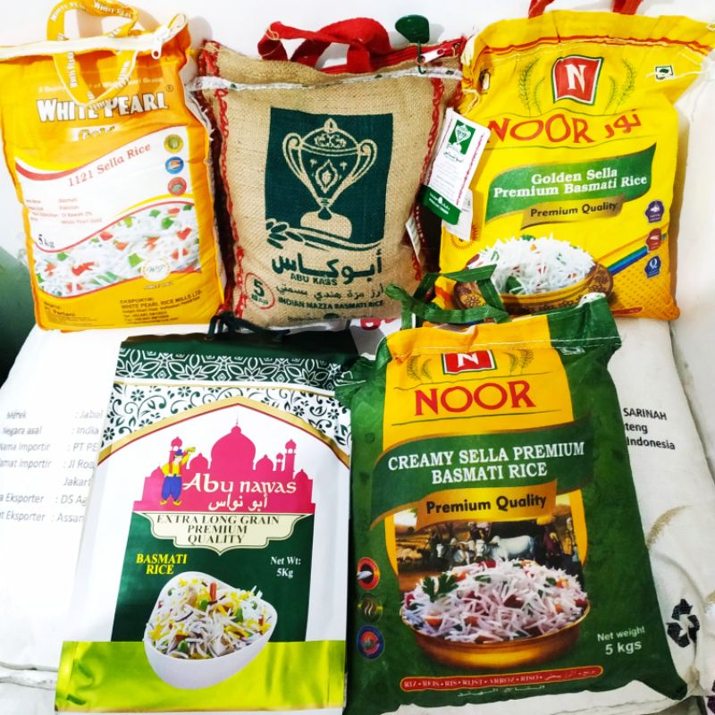 

BASMATI 5kg abu kass abukas Doonmalai sella rice premium white pearl