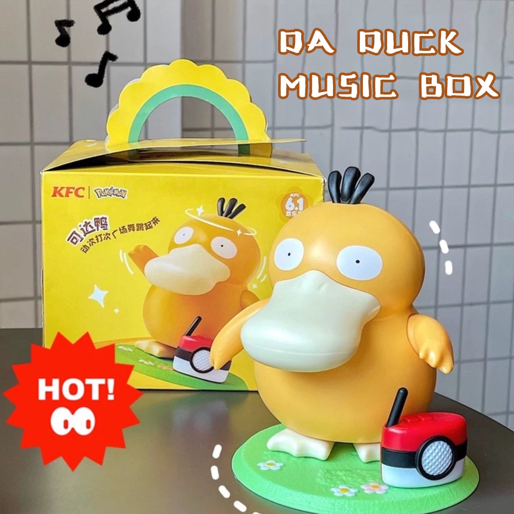 Mainan Kotak Musik Action Figure Pokemon KFC Psyduck Dancing Swing Sounding KFC DUCK Psyduck