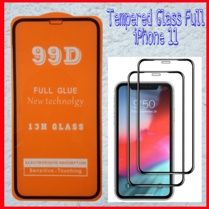 Tempered Glass Full List Hitam IP 11 11pro 11 Pro Max Screen Guard Protector 9H Anti Gores Kaca