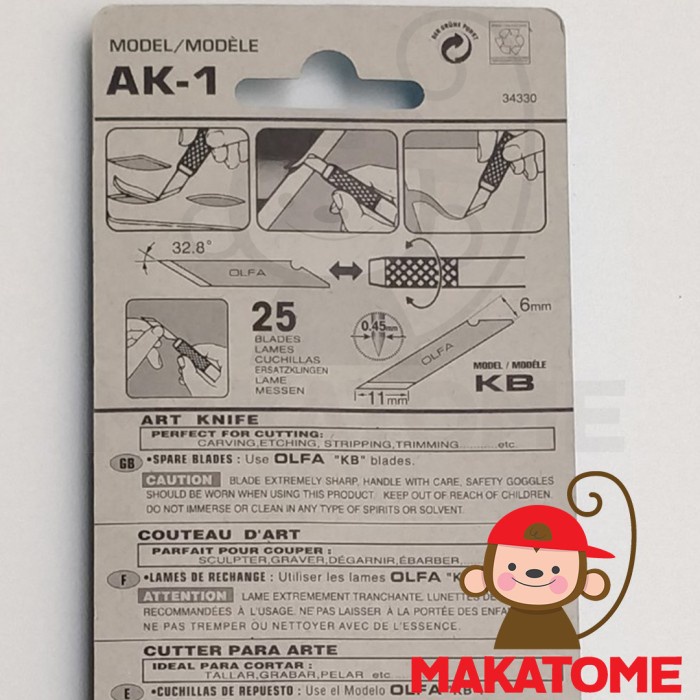 

Spesial Olfa Basic Art Knife Ak-1 Isi 25 Blade Pisau Hobby Craft Japan Gilaa!!!
