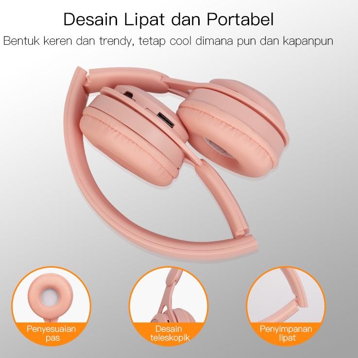 Kualitas Terpopuler (New) TACOO Headphone Wireless Bluetooth Erpone Hi-Fi Sound Stereo Deep Bass All