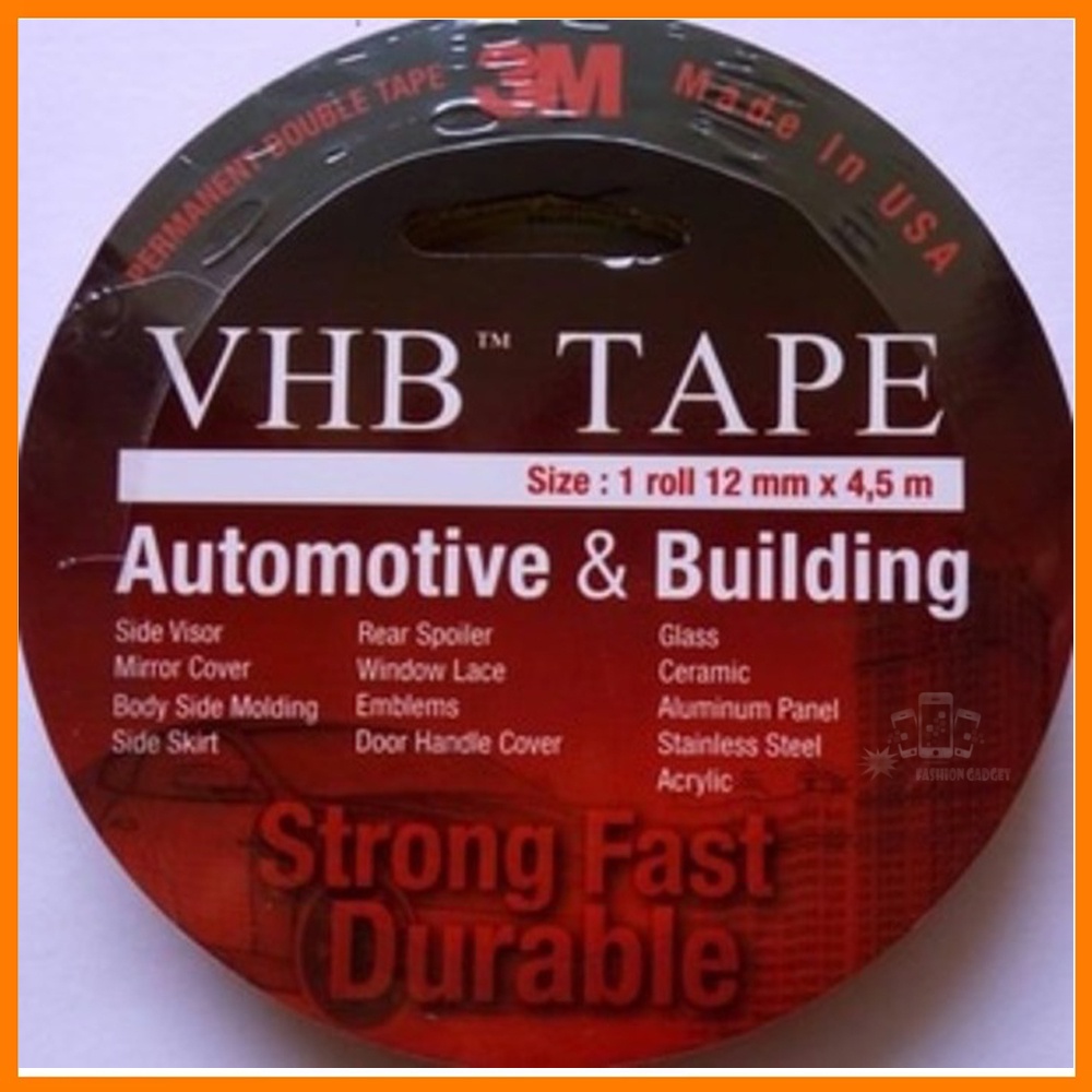 Lem 3M VHB Double Tape Automotive 4900 Size 12mm X 4.5m - Double Tapes Mobil &amp; Bangunan Original