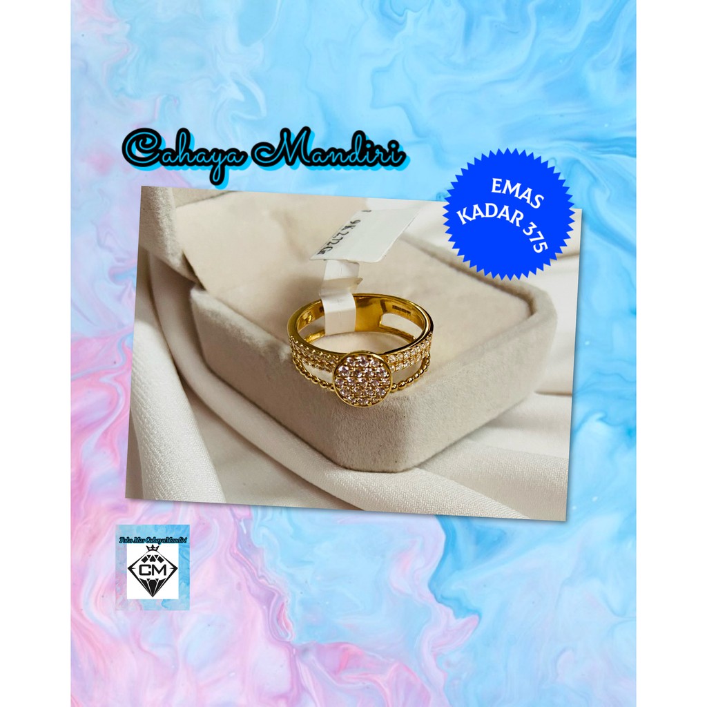 Cincin Emas Hala gold Kadar Emas 375 (9K) Berat 2,72 Gram Size 12,13 dan 14