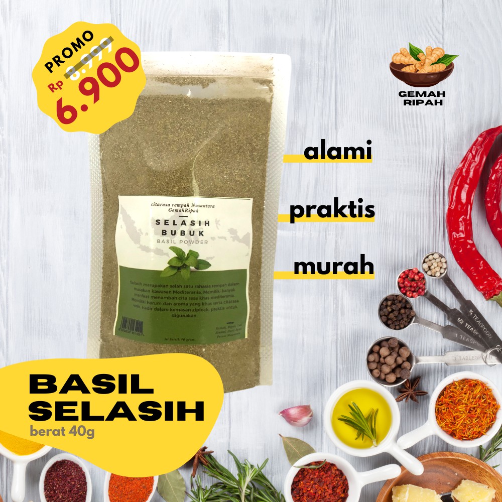 

Daun Basil Kering Basil Bubuk Daun Kemangi Kering Salad Dressing Marinasi Saos Tomat Italian Herbs