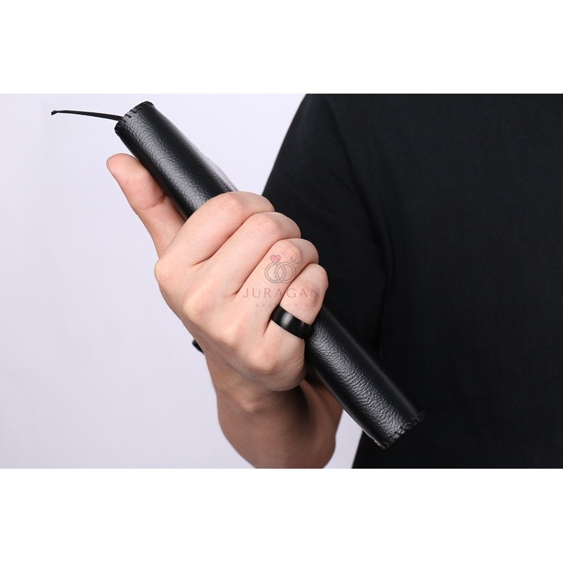 [UKIR NAMA] Cincin Hitam Pure Titanium Pria BONUS Gelang