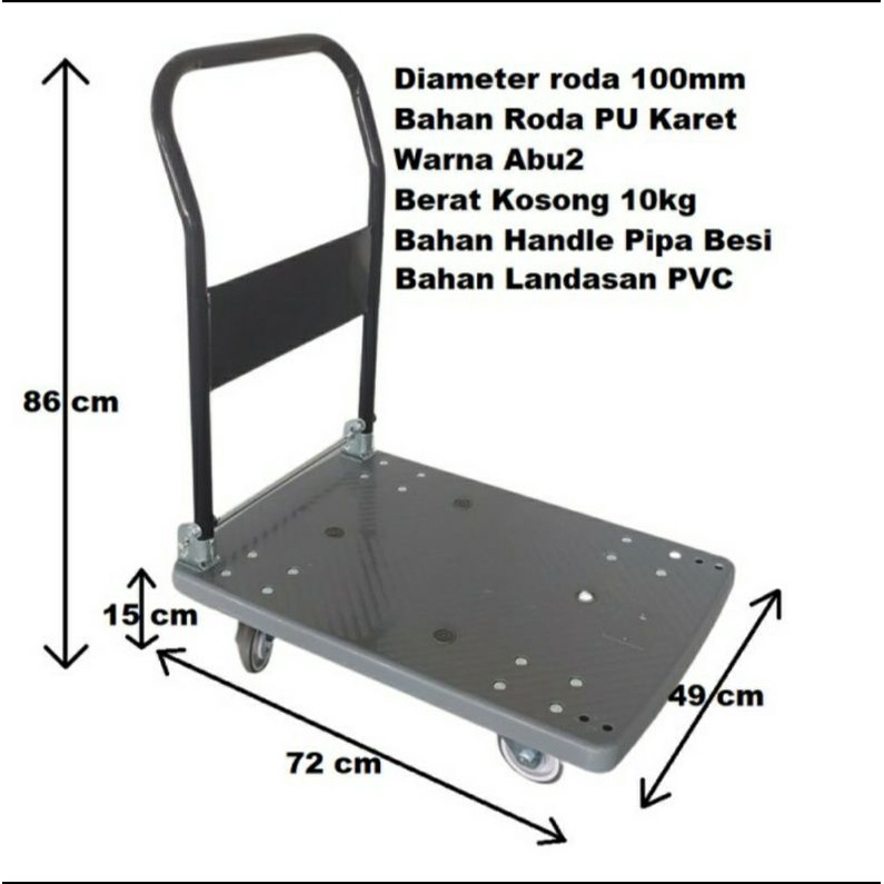 Jual Trolly Barang Tarik Dorong Kg Gledekan Heavy Duty Kereta