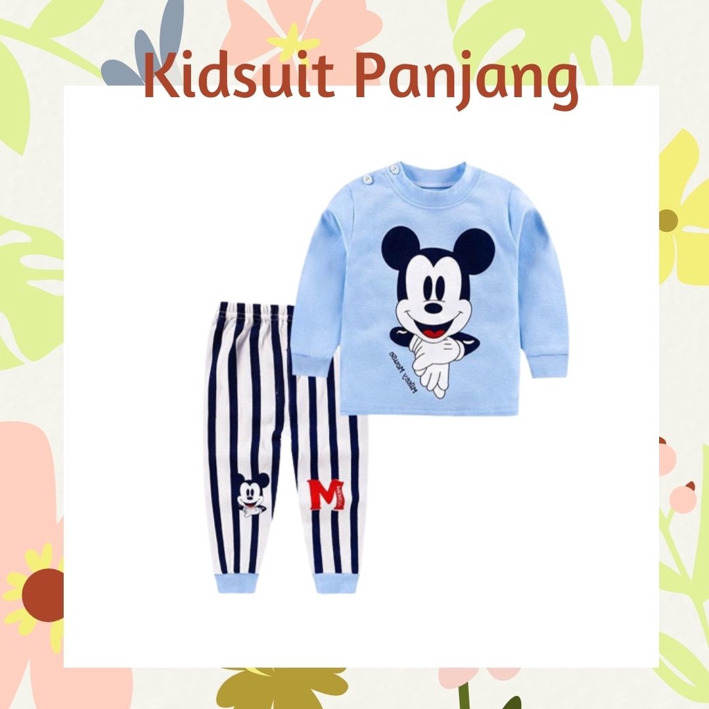 Plazababyku KIDS SUIT PANJANG H5 Setelan Anak Bahan Kaos Lengan + Celana Berkualitas Import NEW4