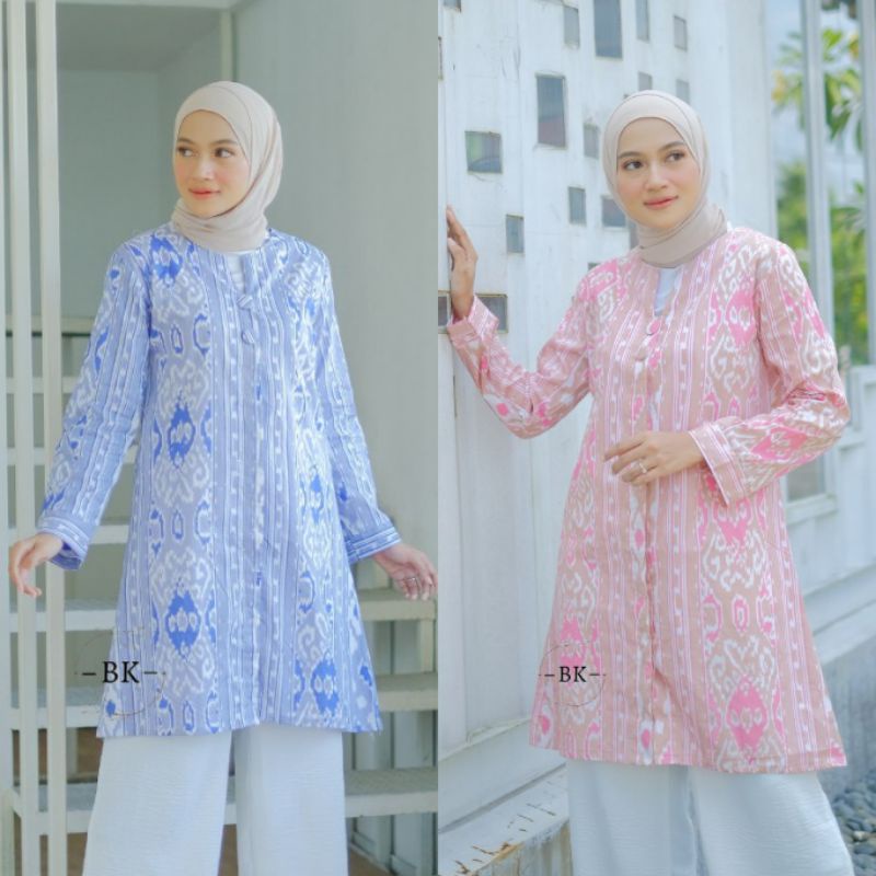 Baju Batik Wanita Modern Atasan Tunik Batik Kerja Kantor Wanita Seragam Batik M,L,XL,XXL