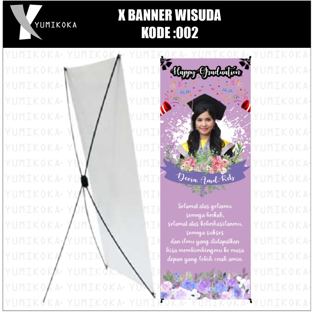 PAKET STAND BANNER XBANNER ACARA WISUDA KELULUSAN PROTOKOL KESEHATAN PERNIKAHAN 002