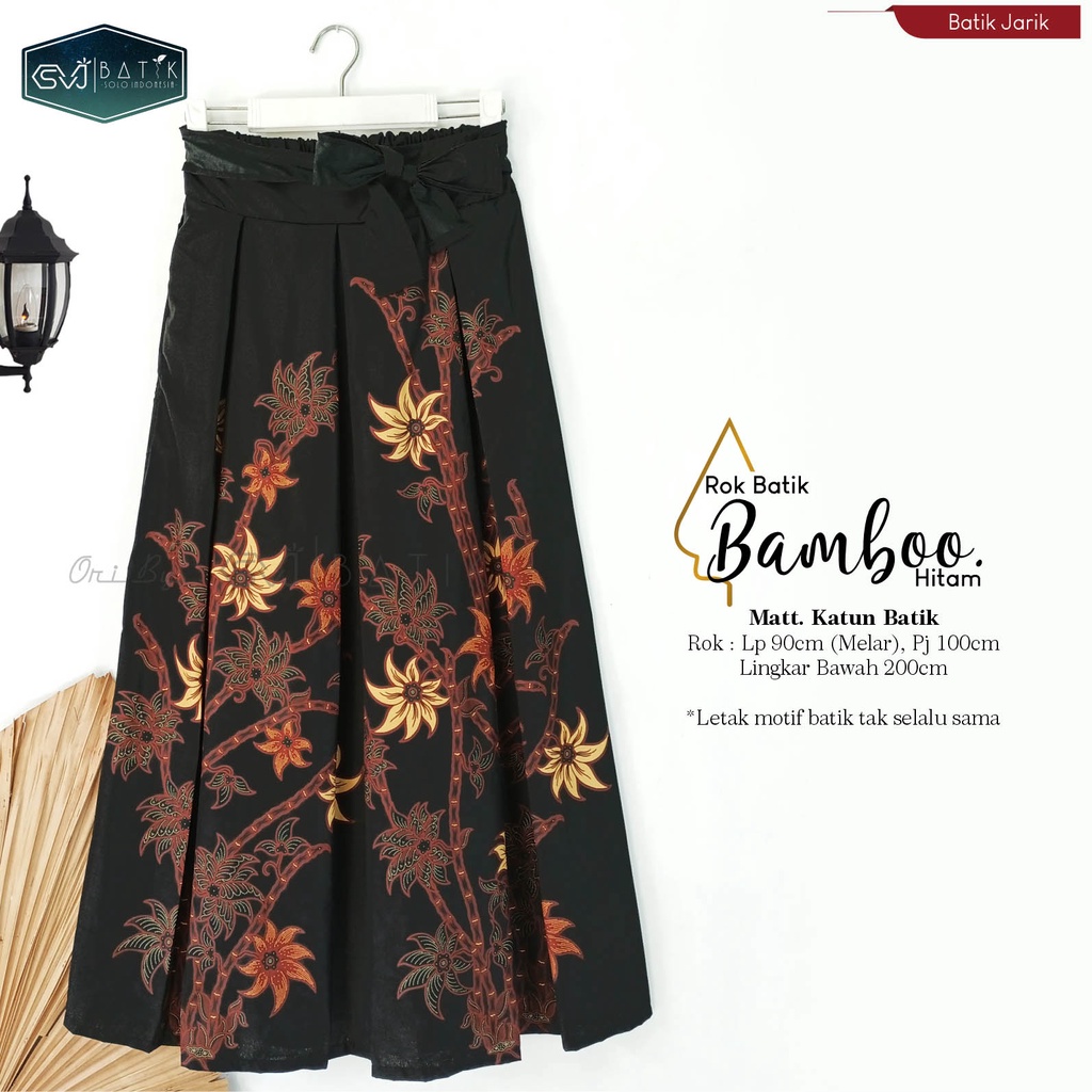 ROK BATIK ALUSAN SINARAN LANNA BAWAHAN BATIK WANITA TERKINI ORI KESHWA MURAH ORIGINAL REALPICT-Bamboo