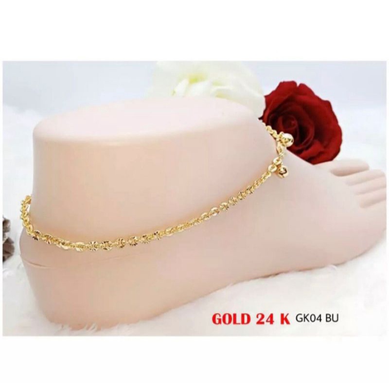 gelang kaki Nuri fashion wanita rosegold bahan Titanium original anti luntur