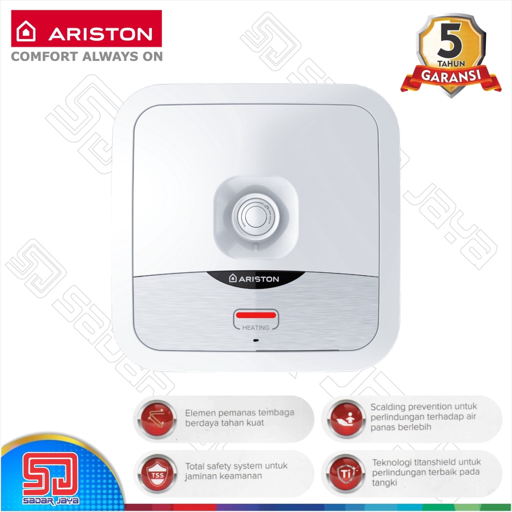 Ariston Andris 2 AN2 B 10 liter 150W Low Watt Rendah Water Heater Pemanas Air