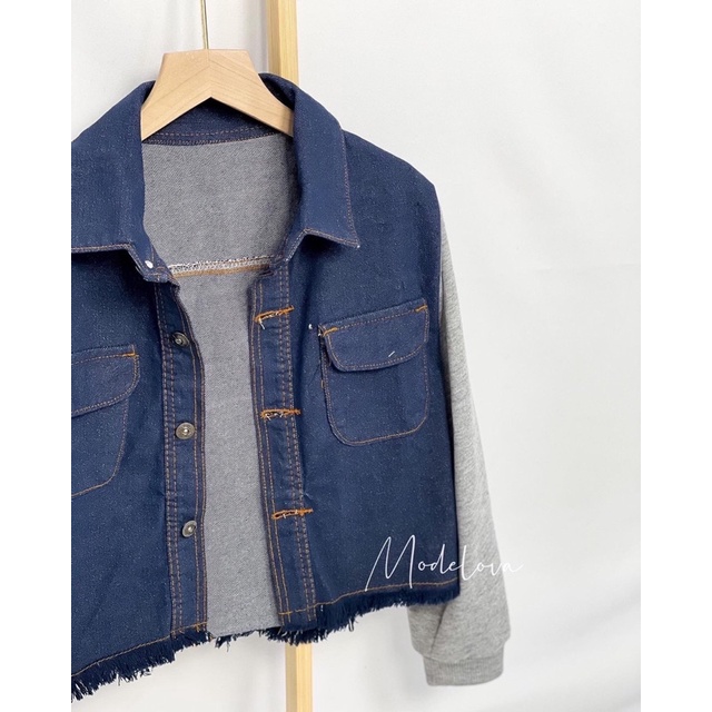 MDLV ~ Jaket Jeans Kombi Gray Jaket Jeans Good Quality Jaket Jeans Cewek