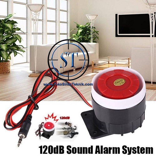 Sirene Alarm 12V High Decibel Active Horn Buzzer Siren Security Safety Sirene Keamanan 120Db Bahaya Mobil Motor Dc3-12v