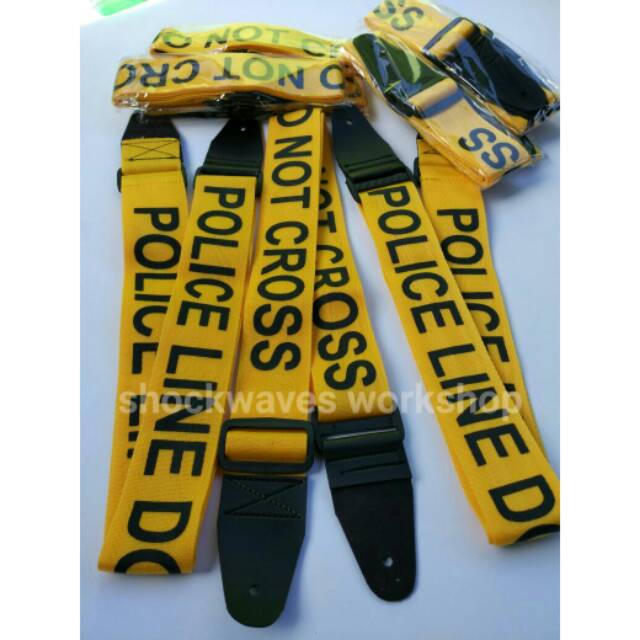 Strap Sabuk Gitar POLICE LINE DO NOT CROSS