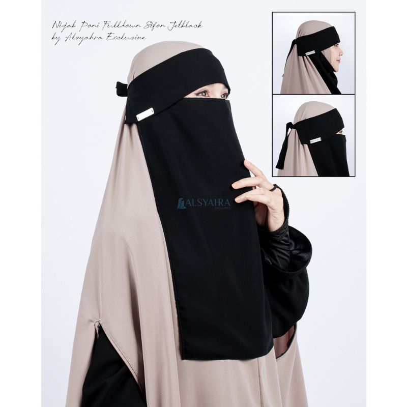 Niqab Poni Pulldown Sifon Jetblack Alsyahra Exclusive