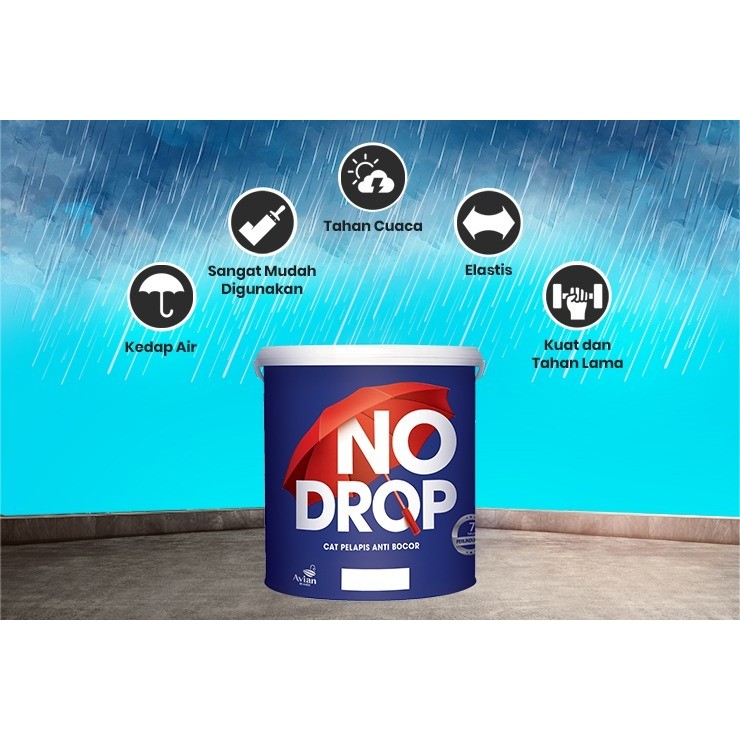 Cat Tembok No Drop Waterproof (1 Kg) / Pelapis Anti Bocor No Drop 1 Kg