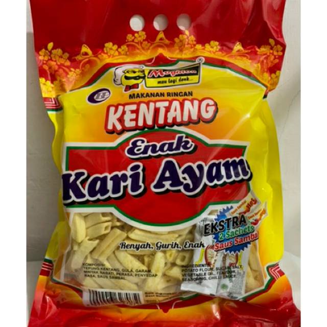 STIK KENTANG KARI AYAM 200gr HALAL MUI 100% | STIK MOGIDON | KERUPUK