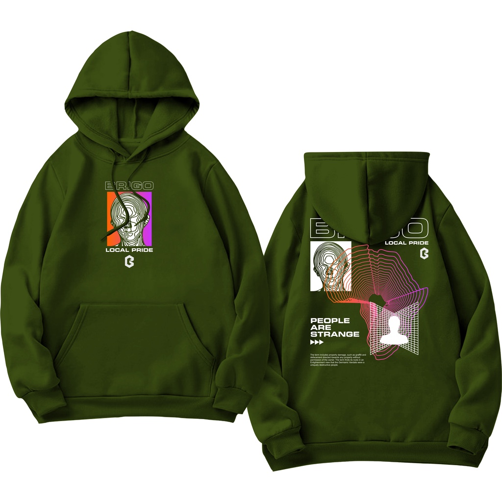 BRIGO Jumper Hoodie People Are Strange II Sweater Hoodie BRIGO Sablon DTF Fleece Cotton M-XXL (Pria &amp; Wanita) Free stiker&amp;Gantungan Kunci