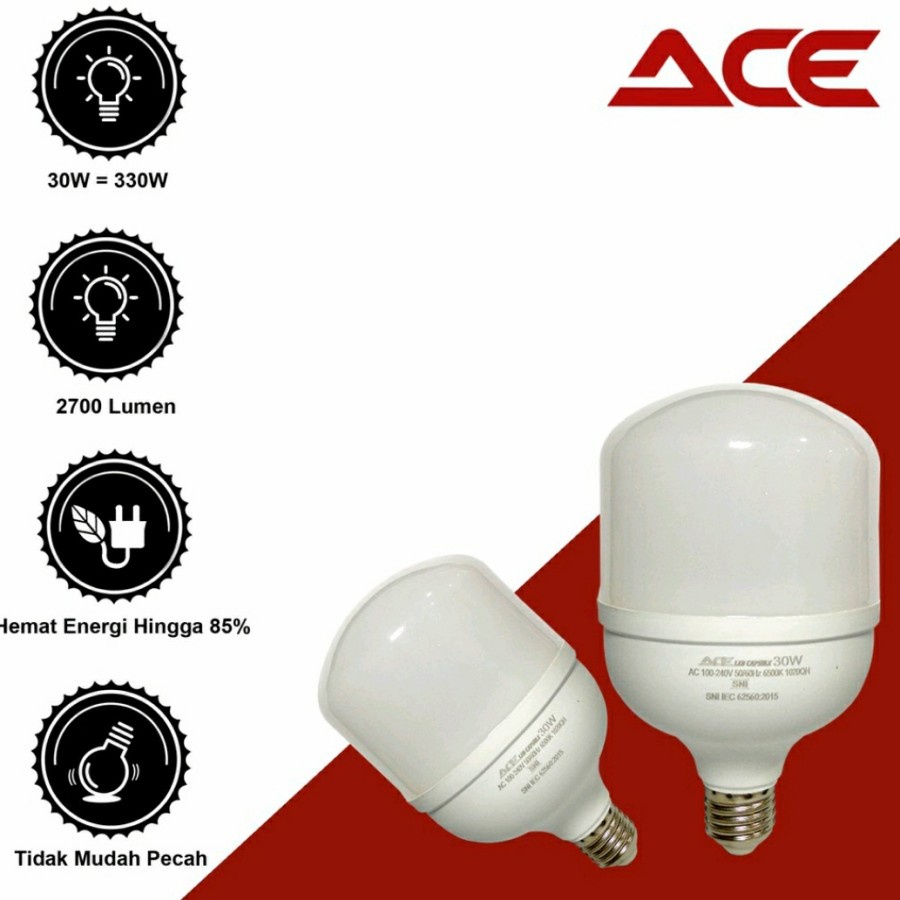 Jual LAMPU LED JUMBO ACE PUTIH 20WATT / 30WATT / 40WATT / 45WATT ...