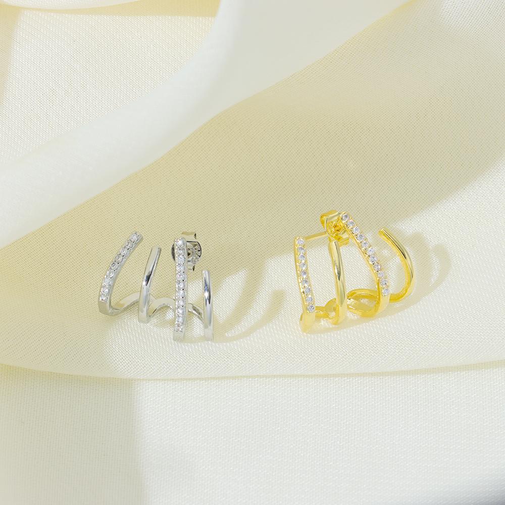 Preva Anting Perak925Anting Perak Fashion Perhiasan Emas Perak Anting Kristal Mengkilap