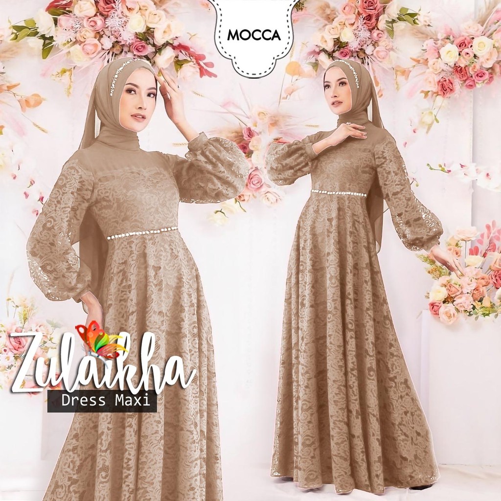 Maxy Dress Casual Gaun Baju Pesta Terbaru Murah Kekinian Baju Busana Muslim Brukat Tile Premium