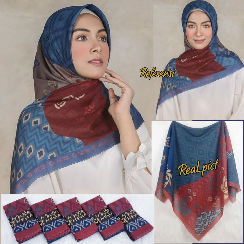 hijab voal segi empat motif terbaru2021 jilbab voal tepi lasercut