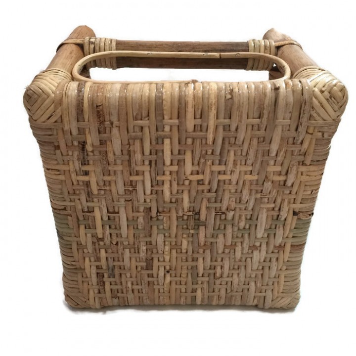 Kerajinan Tangan Rotan - Bangku Rotan Mini Jongkok - 26x26x21cm