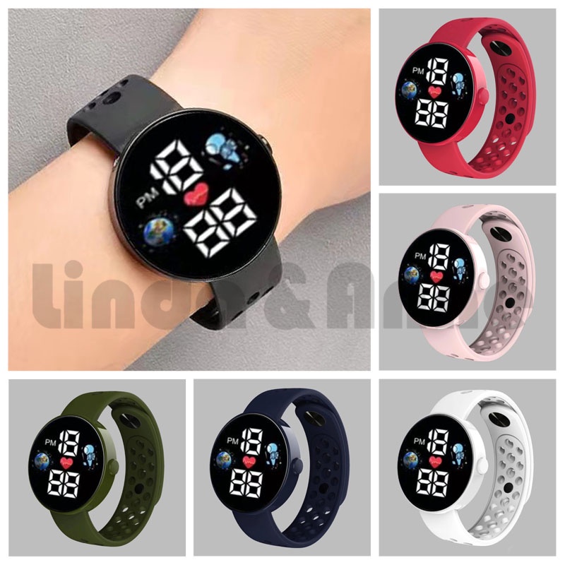 Jam Tangan Digital Led Basic Untuk Pria Dan Wanita Korean Digital Watch Import