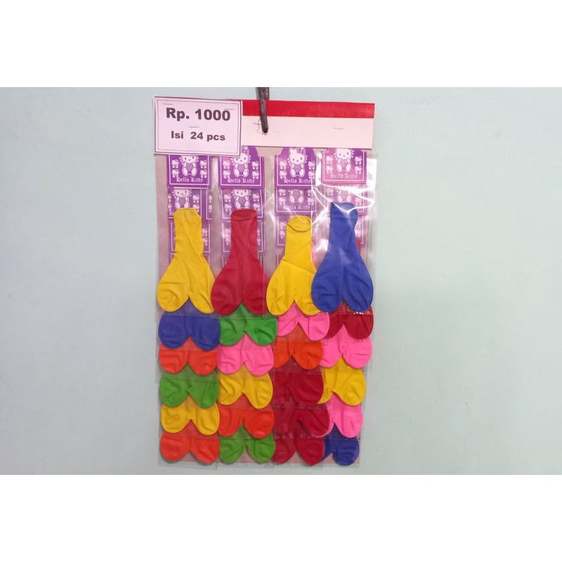 RK Mainan balon love renteng renceng warung isi 24 pcs siap jual ecer 1000 an